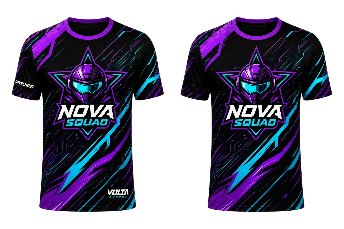 Maillot esport joueur avec sponsors et version fan au même design