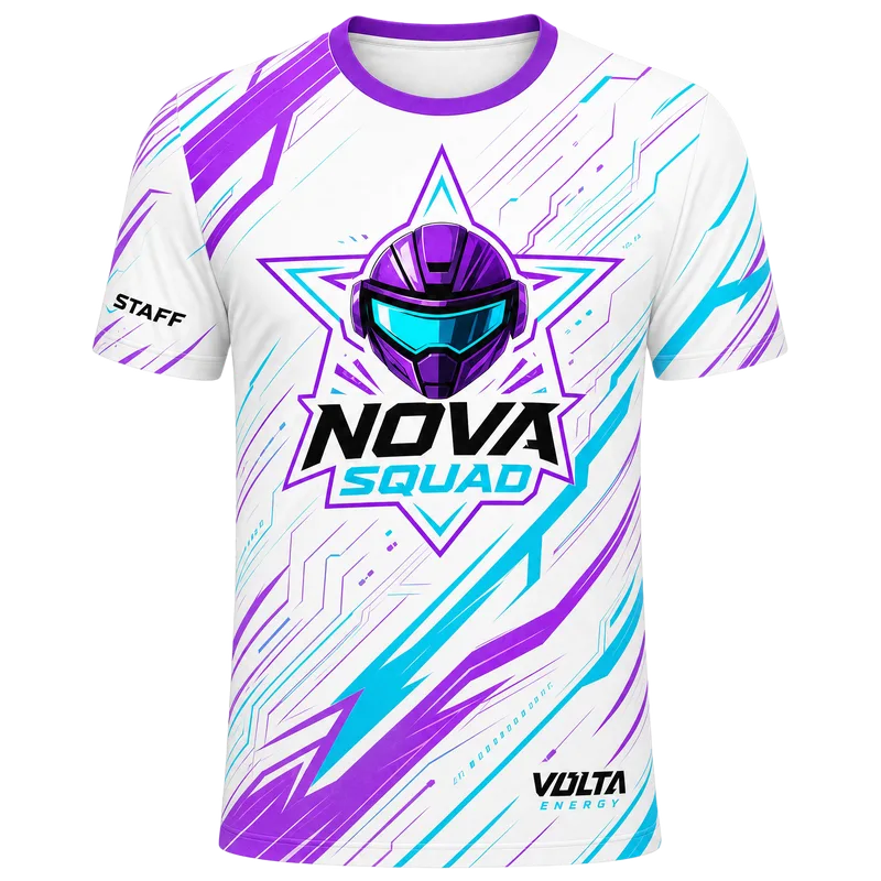 Maillot staff esport personnalisé blanc au design de l’équipe